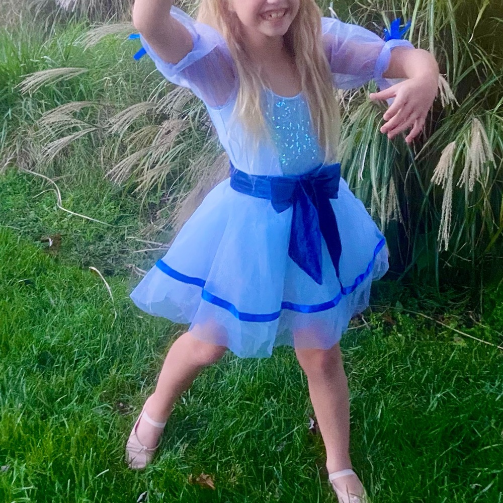 Revolution Dancewear Blue Tulle Ballerina Princess Costume Dance Halloween Small